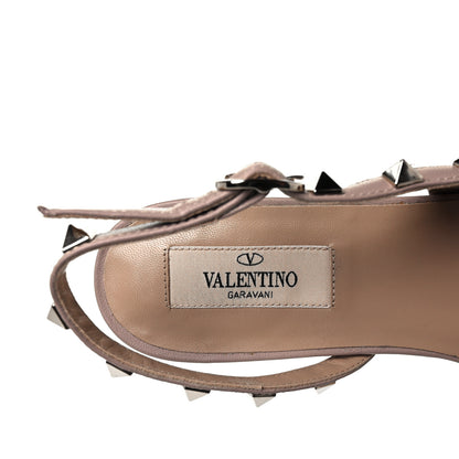 Valentino Garavani Patent Rockstud Slingback Flats 37 Pastel Grey Poudre 7 of 9