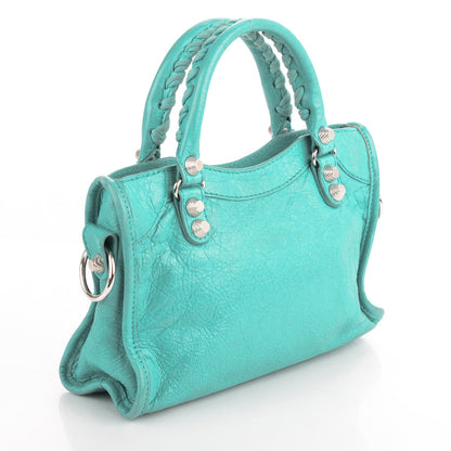 Balenciaga Agneau Giant 12 Silver Hardware Mini City Bleu Tropical 3 of 7