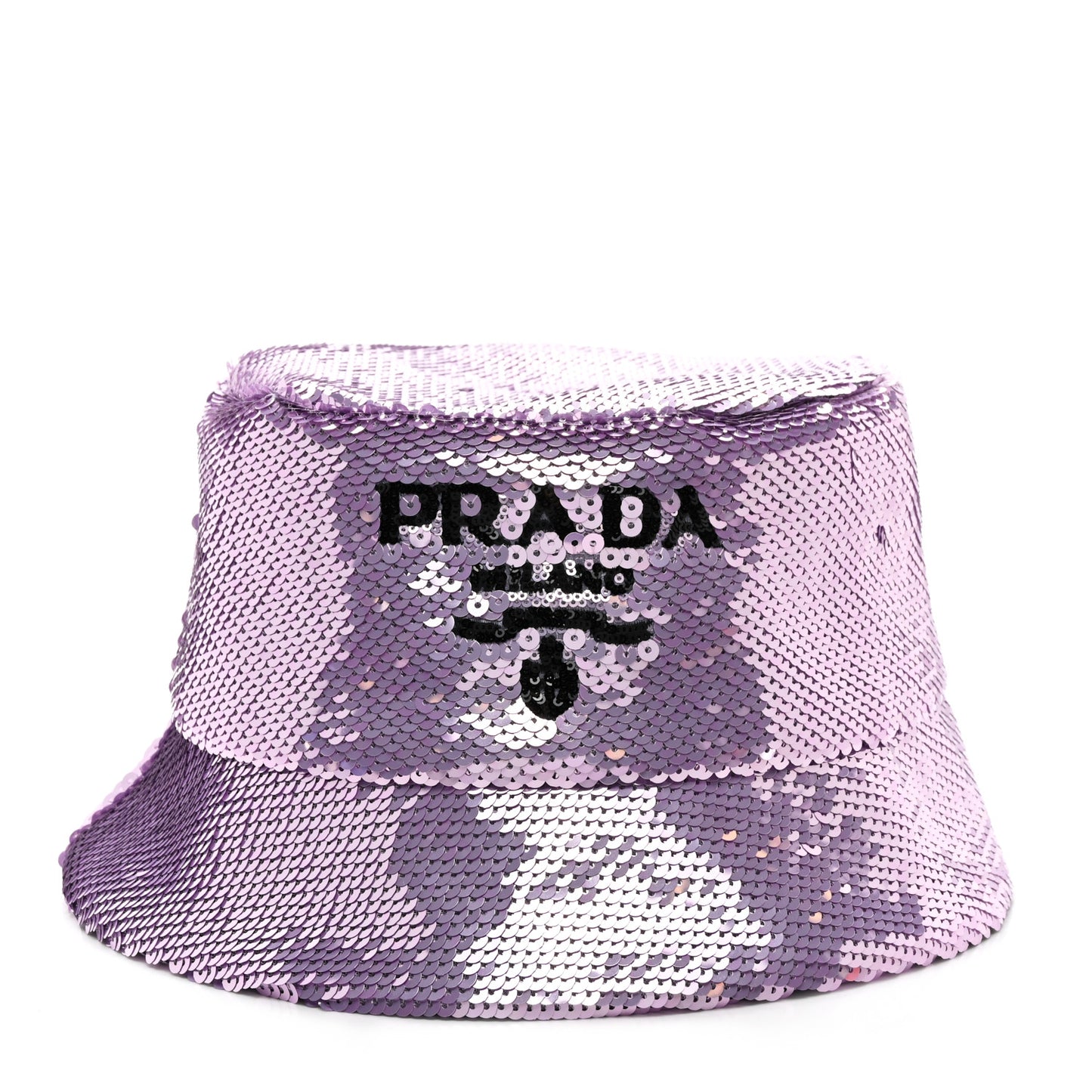 Paillettes Triangle Logo Womens Bucket Hat M Purple