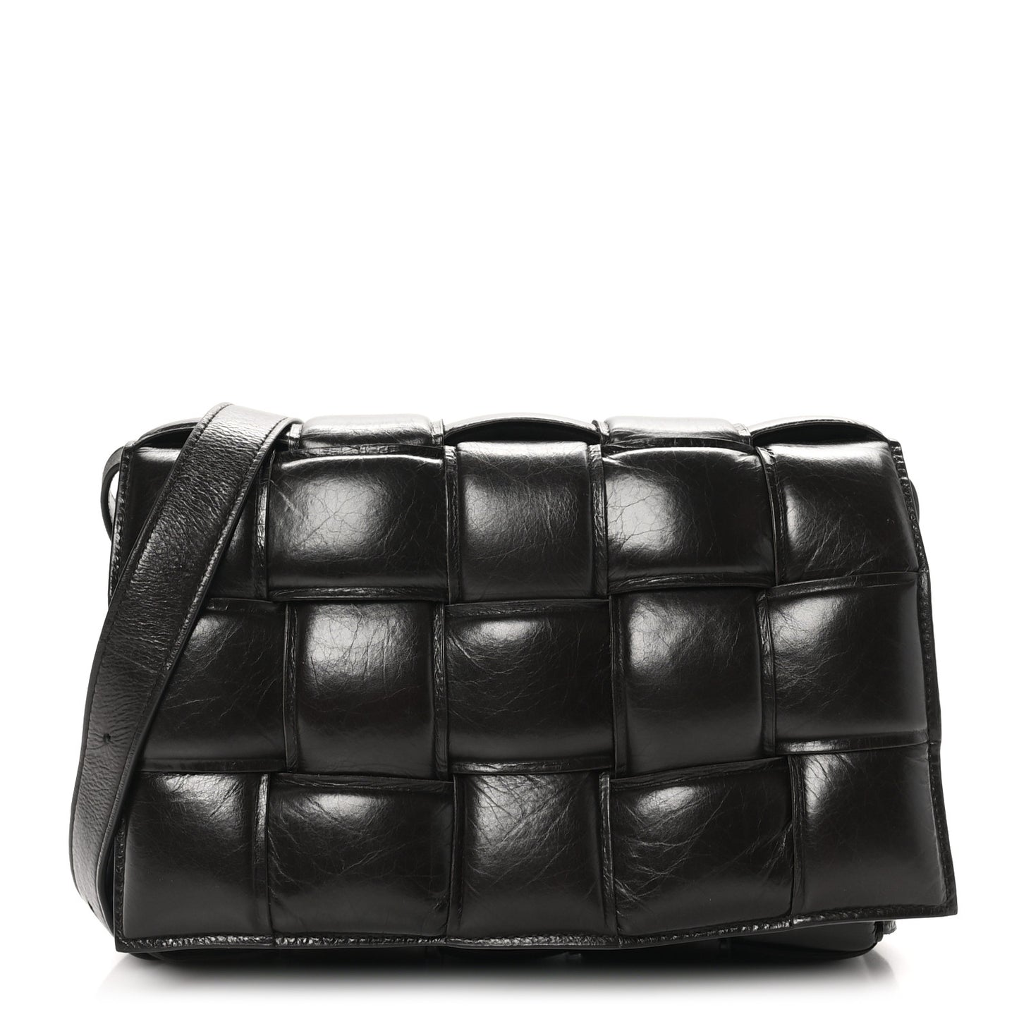 Paper Calfskin Maxi Intreccio Padded Cassette Crossbody Bag Fondant