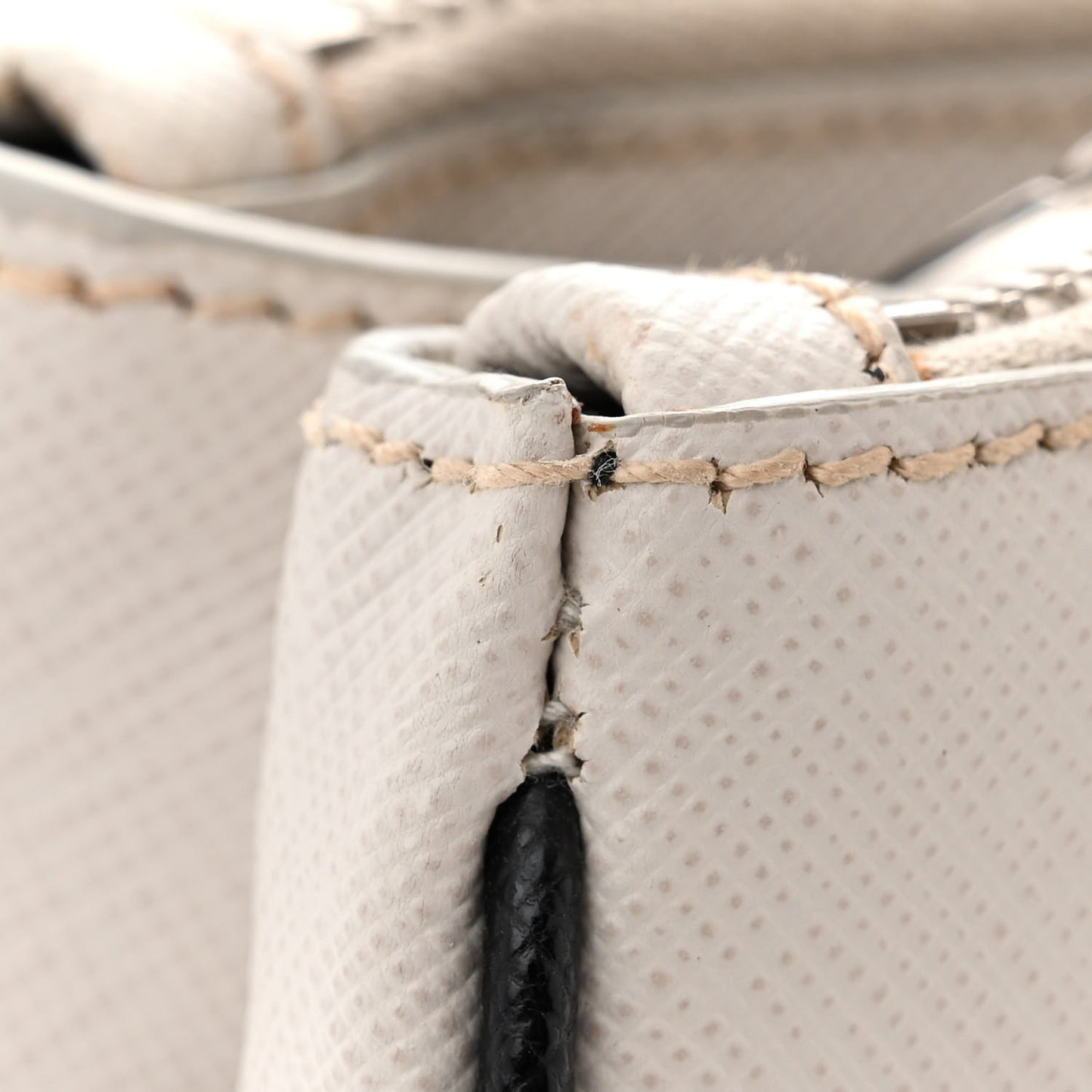 Saffiano Lux Small Galleria Double Zip Tote White