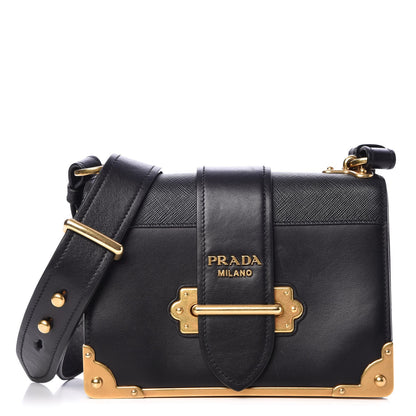 Prada City Calf Saffiano Cahier Bag Black 1 of 7