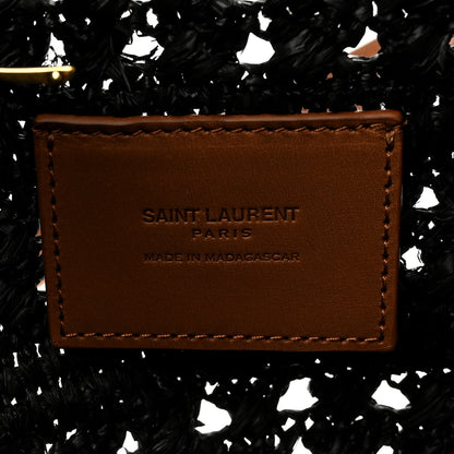 Saint Laurent Raffia Calfskin Medium Panier Tote Black 6 of 9
