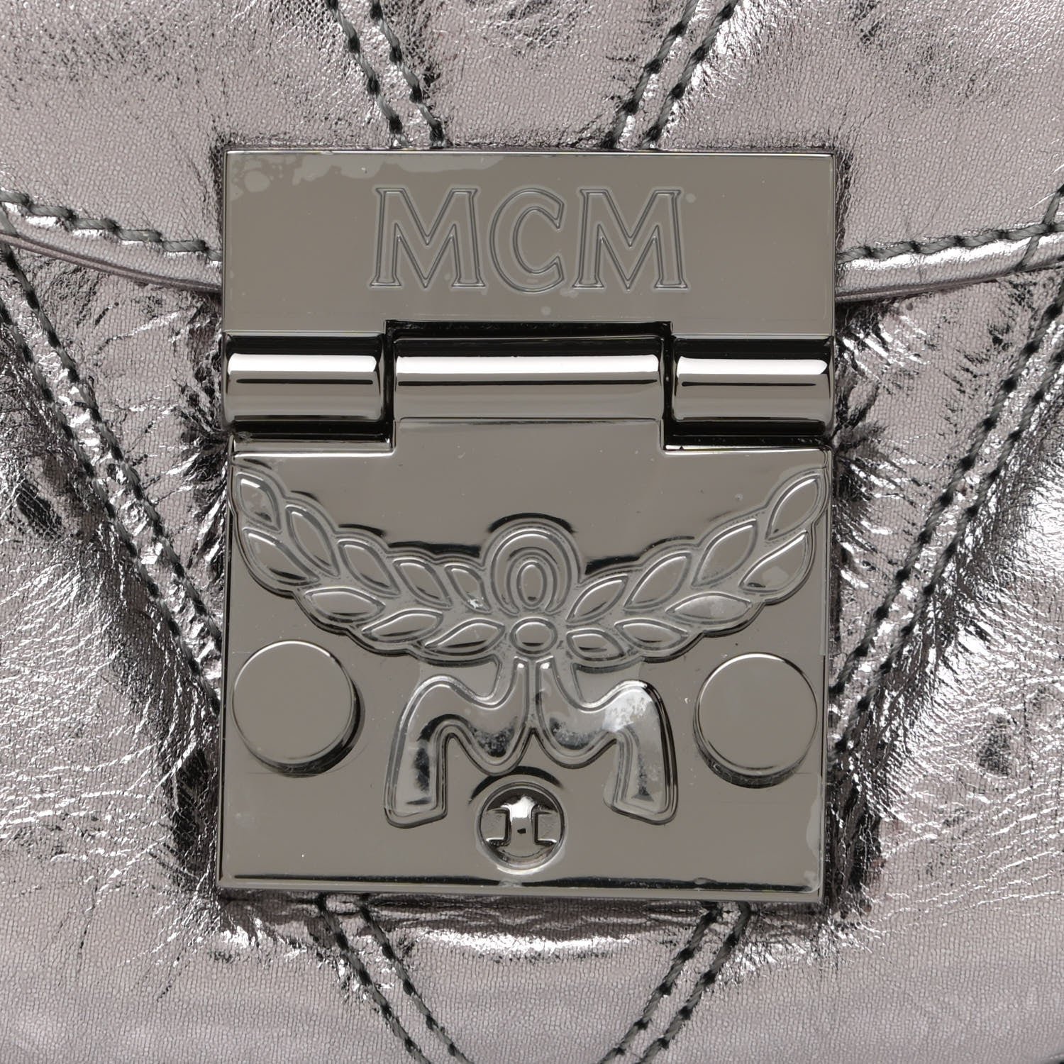 MCM Metallic Calfskin Small Patricia Belt Bag Berlin Silver 11 of 12