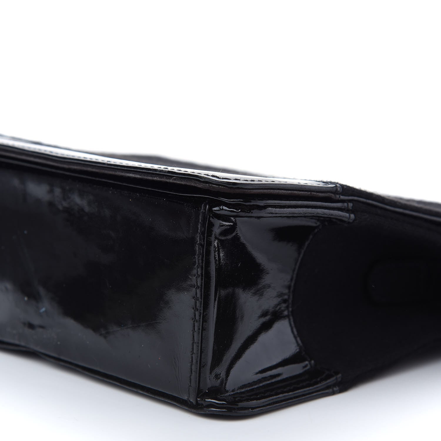 Chanel Patent Jersey Shoulder Flap Bag Black 9 of 15