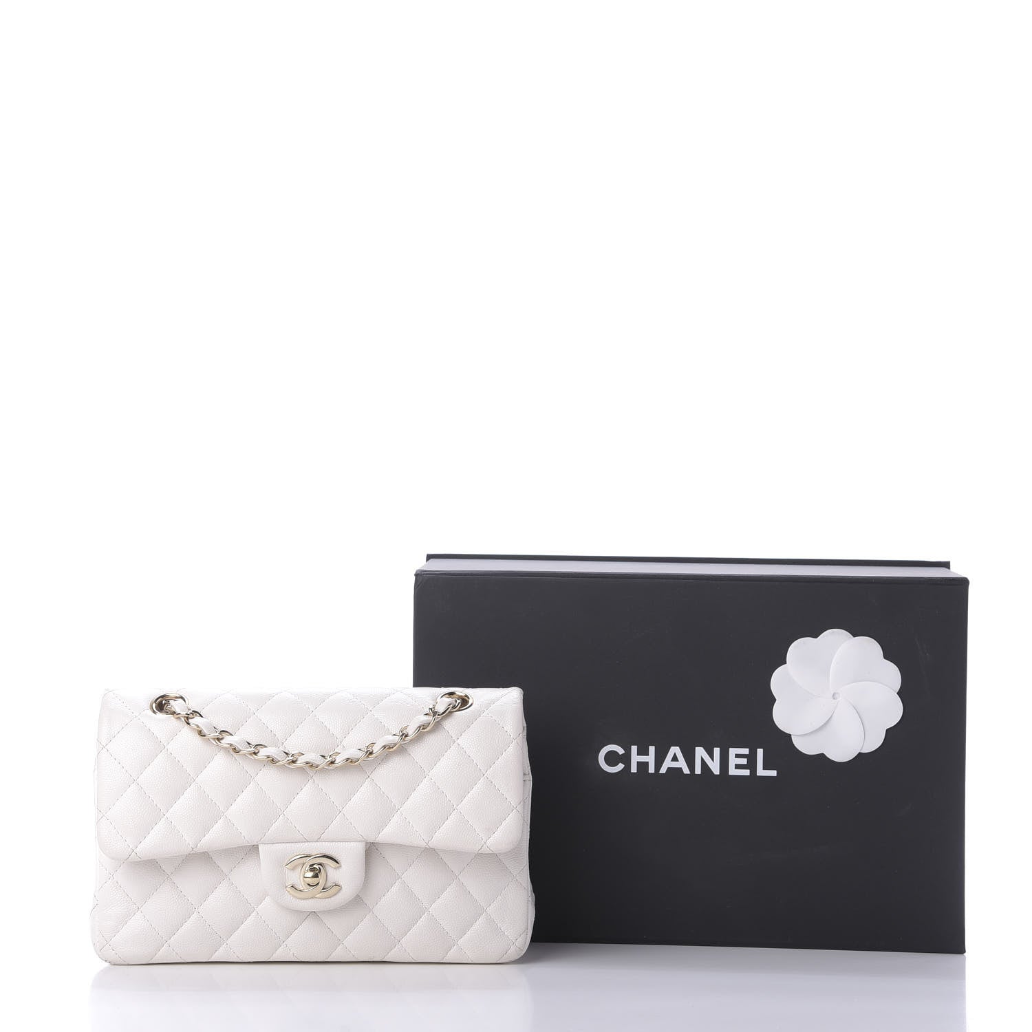 Chanel Caviar Quilted Small Double Flap White 10 of 10