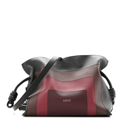 Loewe X ALBERS Nappa Calfskin Medium Flamenco Knot Clutch Black Burgundy 1 of 10