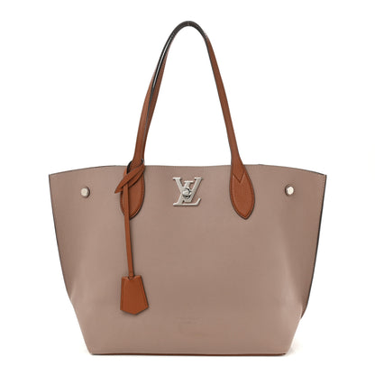 Louis Vuitton Calfskin Lockme Go Tote Vison 1 of 16