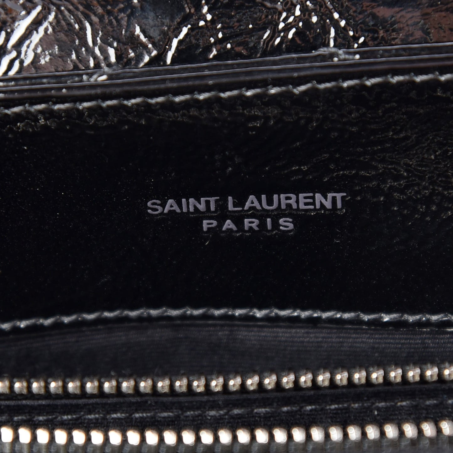 Patent Y Quilted Monogram Medium Loulou Chain Satchel Black