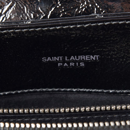 Saint Laurent Patent Y Quilted Monogram Medium Loulou Chain Satchel Black 6 of 11