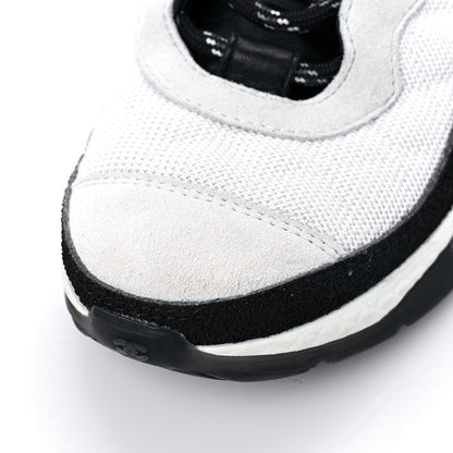 Chanel Mesh Suede Calfskin Quilted Sneakers 37.5 White Ivory 9 of 11