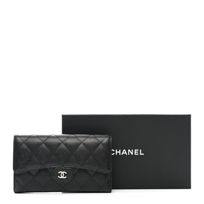 Chanel Caviar Quilted Long Flap Wallet Black 13 of 13