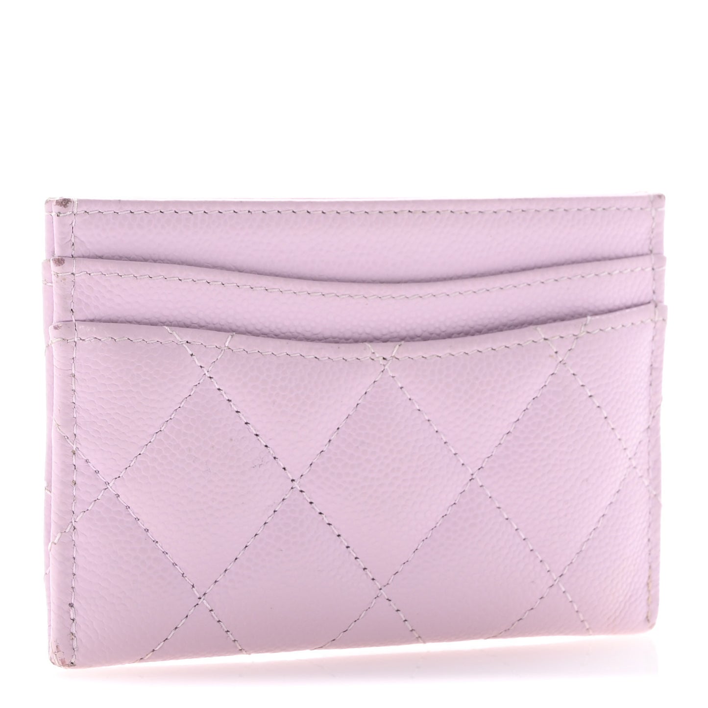 Caviar Quilted Card Holder Light Purple