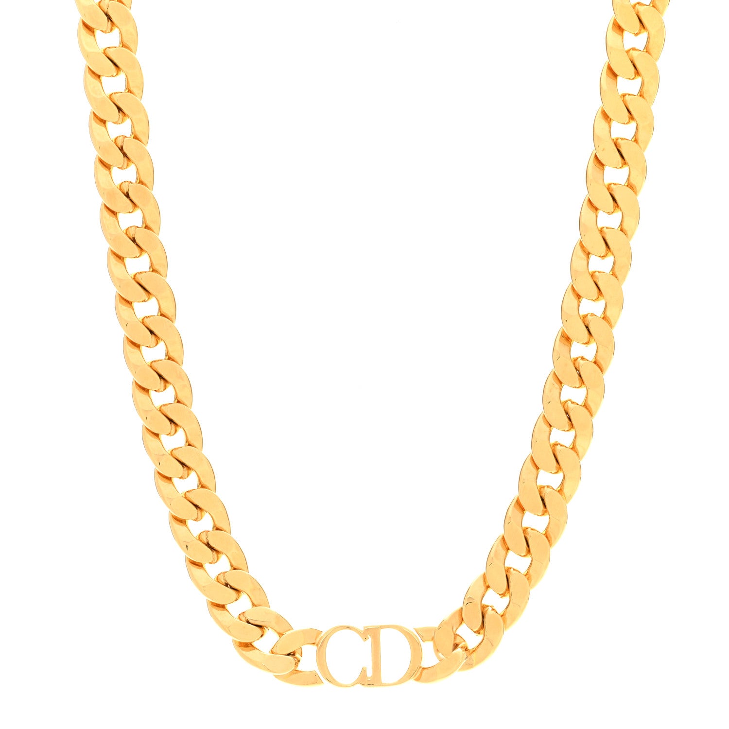 Christian Dior Metal Danseuse Etoile Chain Choker Necklace Gold 1 of 6