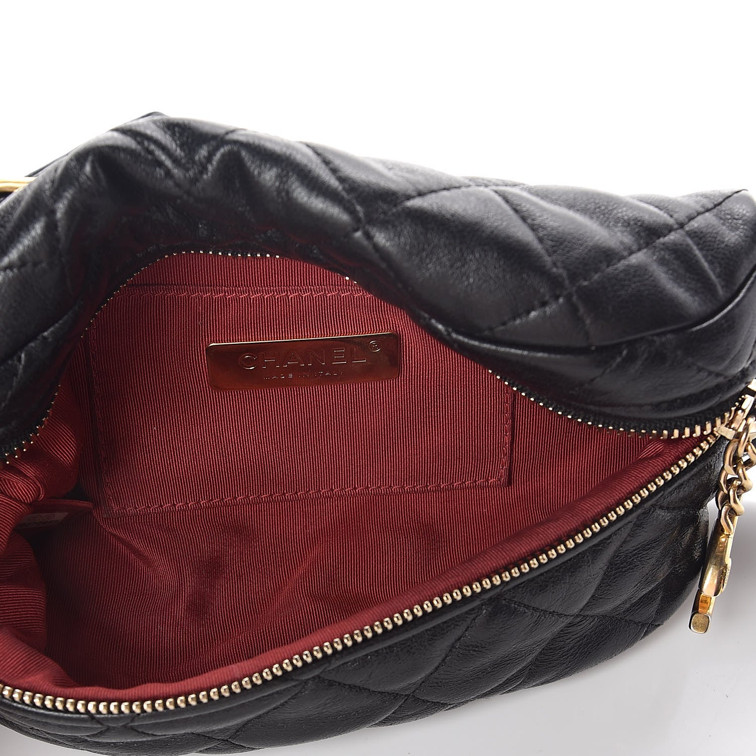 Chanel Lambskin Quilted Waist Belt Bag Fanny Pack Black 5 of 10