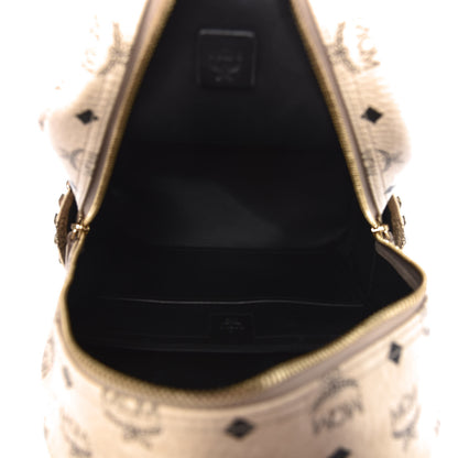 MCM Visetos Small Side Stud Stark Backpack Beige 4 of 10