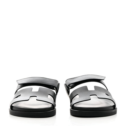 Hermes Calfskin Womens Chypre Sandals 38 Black 2 of 9