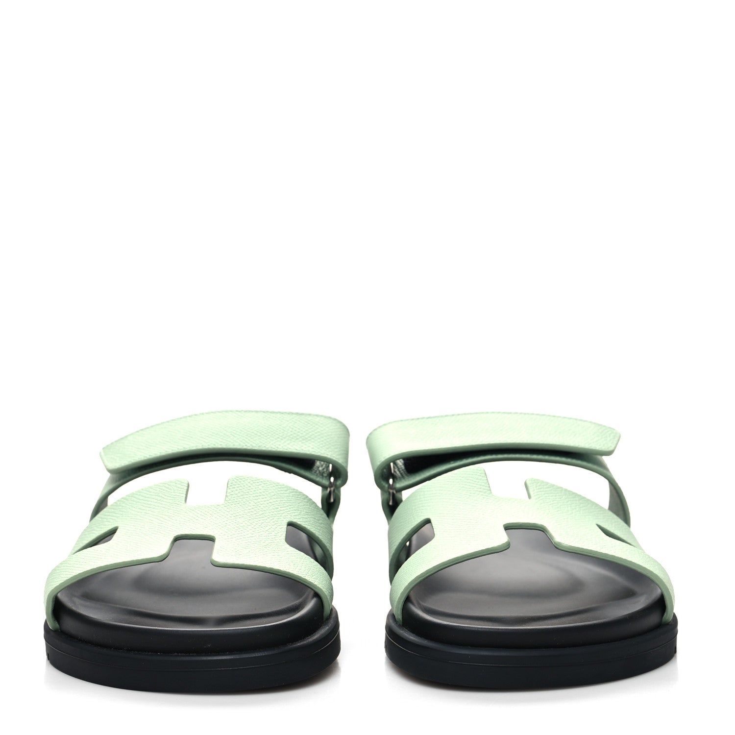 Hermes Epsom Womens Chypre Sandals 37.5 Vert Jade 2 of 8