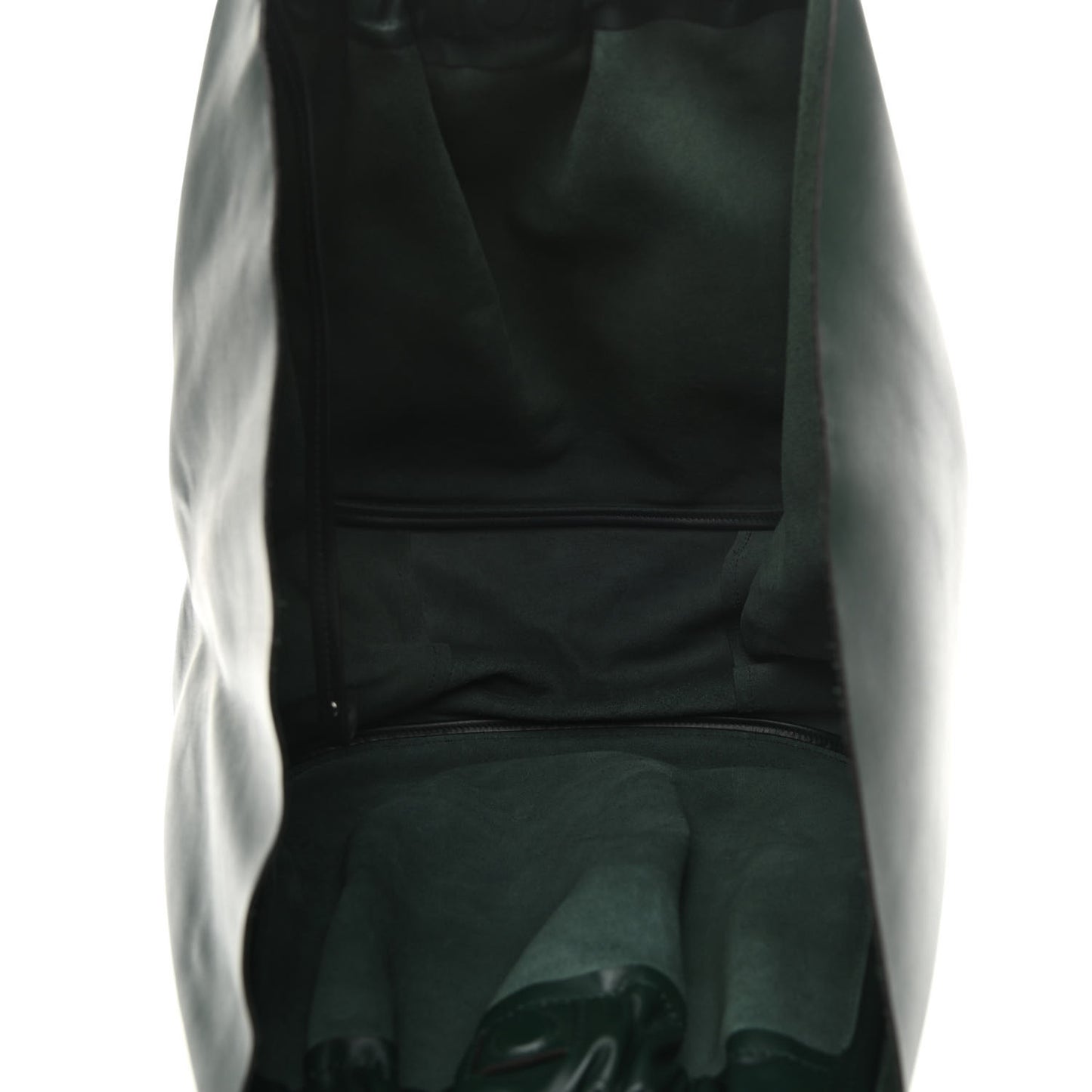Calfskin XL Ruched Tote Petrol Green