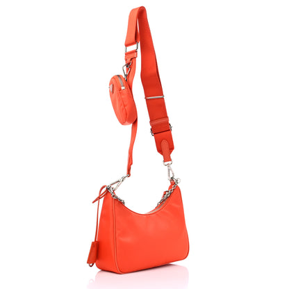 Prada Re-Nylon Saffiano Re-Edition 2005 Shoulder Bag Arancio 3 of 8