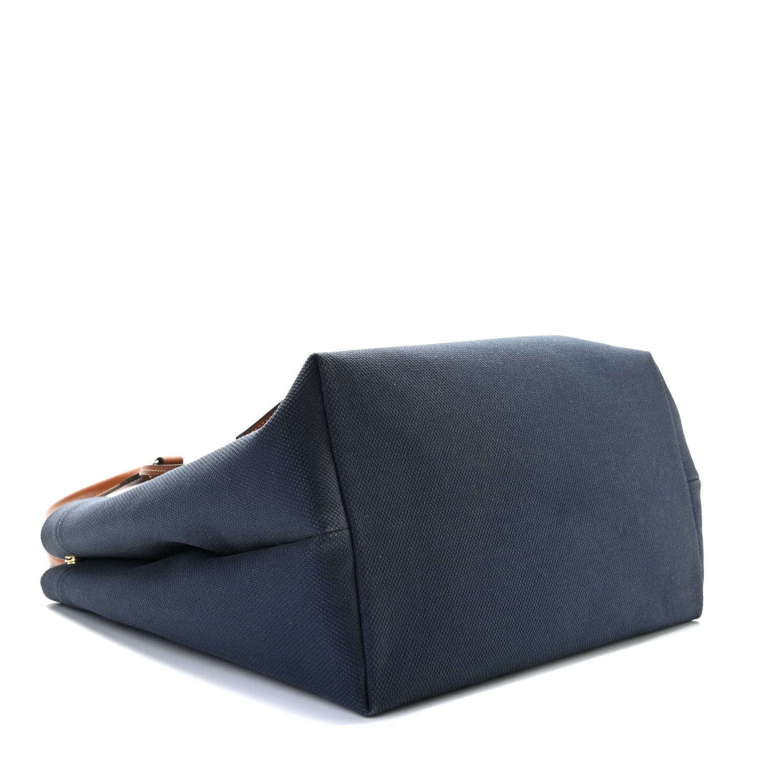 Celine Canvas Calfskin Horizontal Cabas Navy Tan 3 of 5