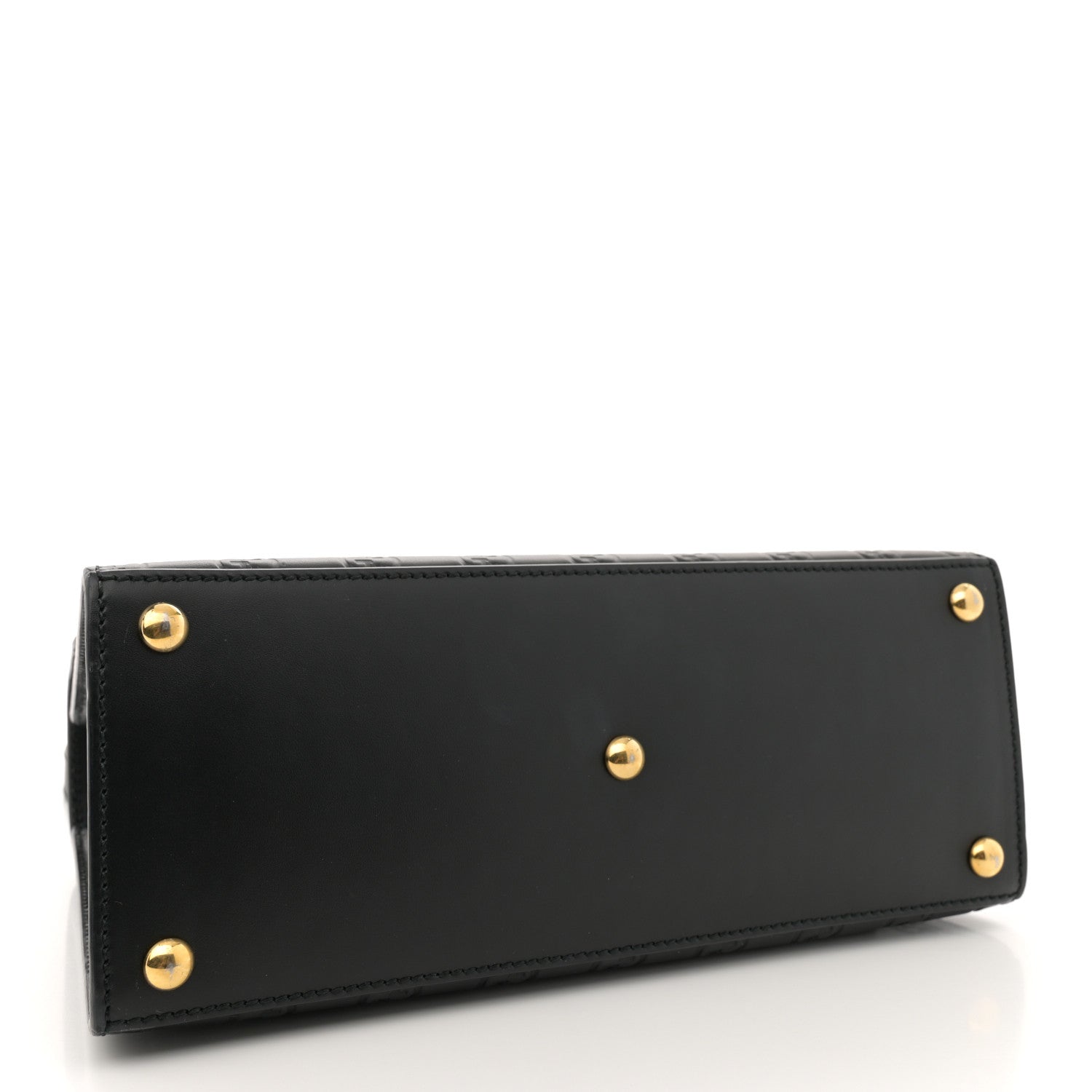 Gucci Guccissima Signature Small Padlock Top Handle Bag Black 4 of 12