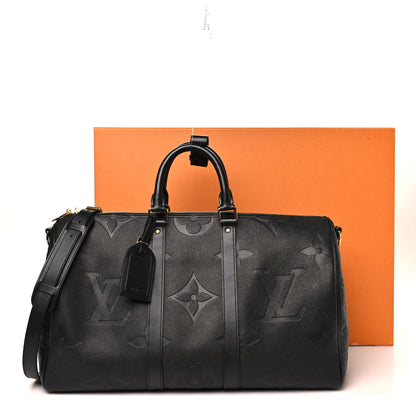 Louis Vuitton Empreinte Monogram Giant Keepall Bandouliere 45 Black 9 of 9