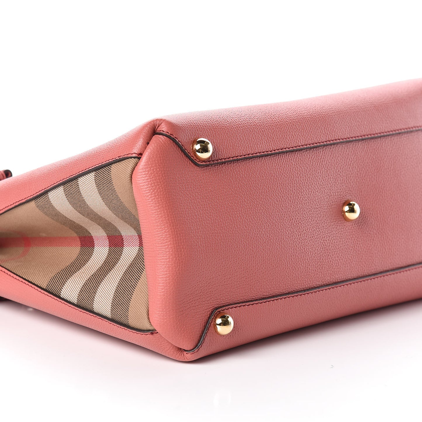 Grainy Calfskin House Check Medium Banner Tote Mauve Pink