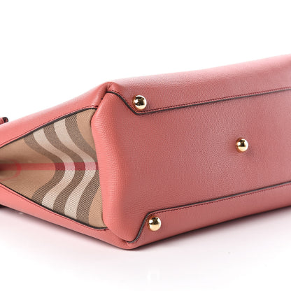 Burberry Grainy Calfskin House Check Medium Banner Tote Mauve Pink 7 of 11