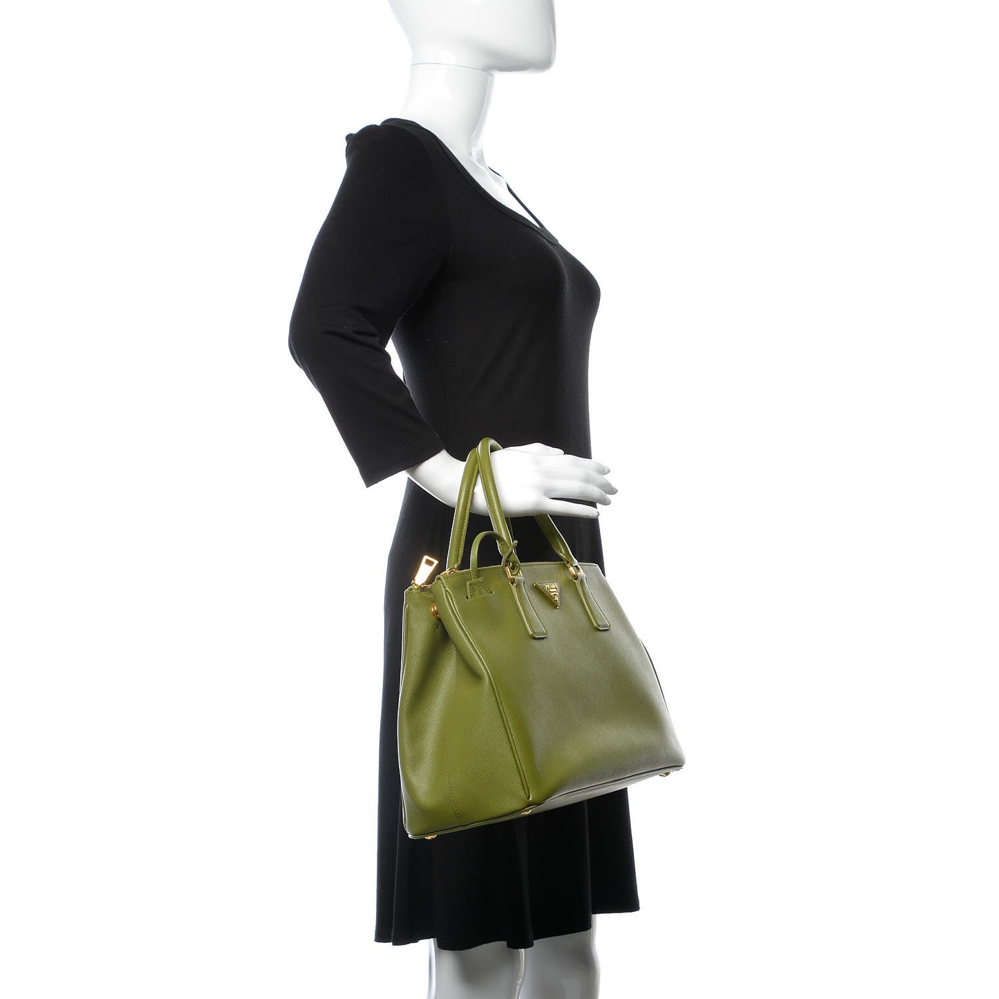 Saffiano Medium Galleria Double Zip Tote Edera