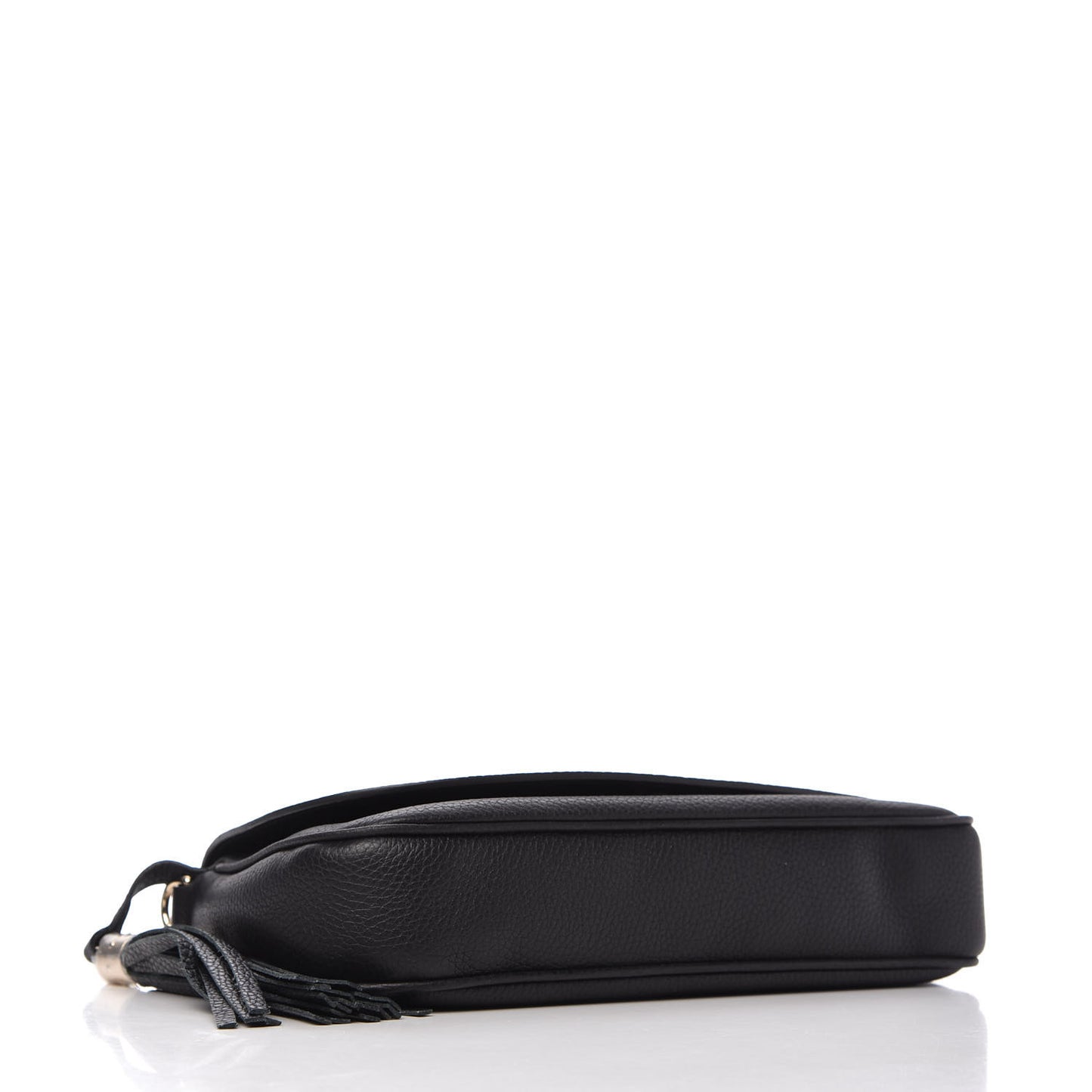 Pebbled Calfskin Medium Soho Flap Crossbody Black
