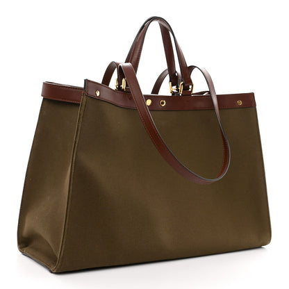 Fendi X SARAH COLEMAN Canvas FF Fish Eye Embroidered Medium Peekaboo X-Tote Amazzonia Ghianda 3 of 12