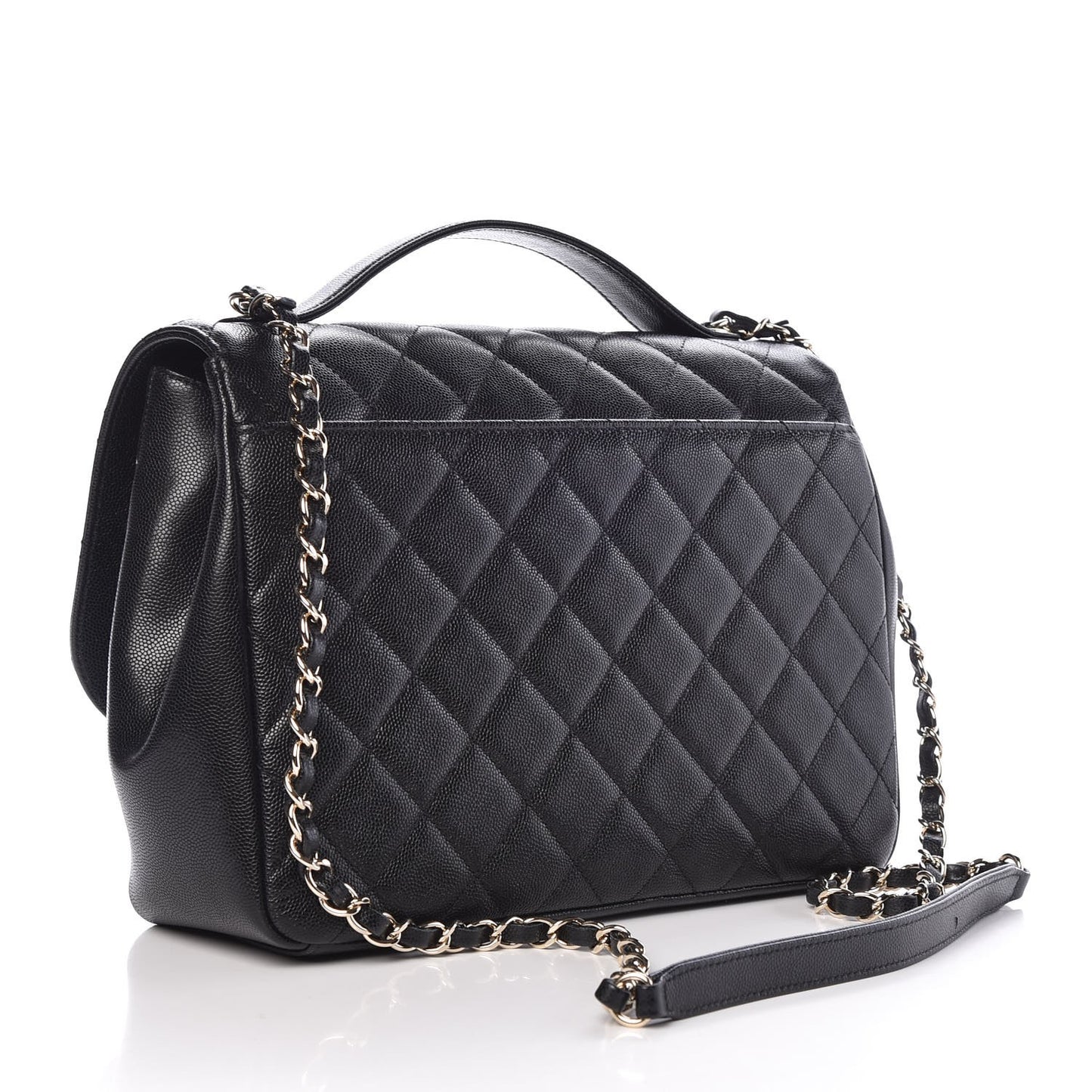 Caviar Quilted Large Business Affinity Flap Black