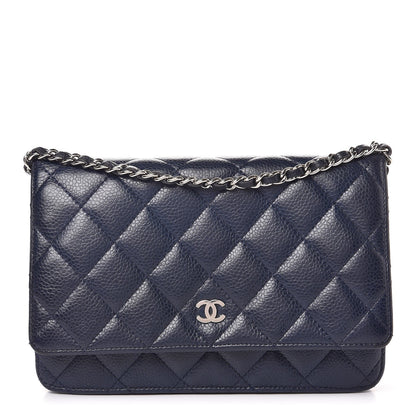 Chanel Caviar Quilted Wallet On Chain WOC Navy Blue 1 of 11