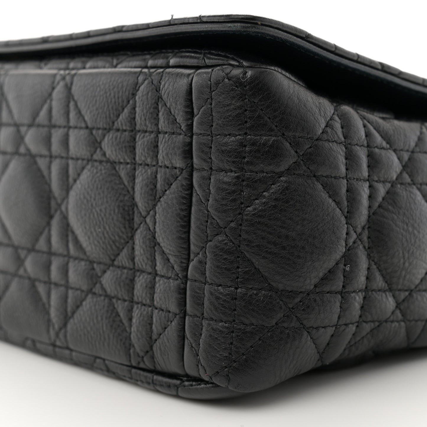 Grained Calfskin Cannage Large Caro Bag Black