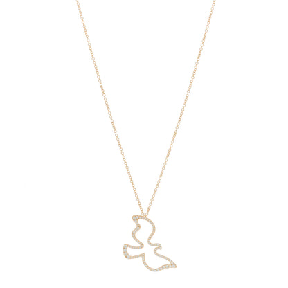 Tiffany 18K Rose Gold Diamond Paloma's Dove Pendant Necklace 1 of 5