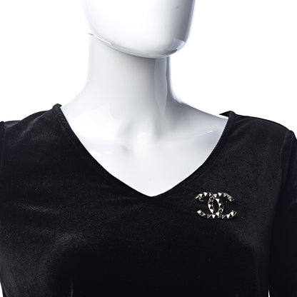 Chanel Studded CC Pin Brooch Gold 2 of 4