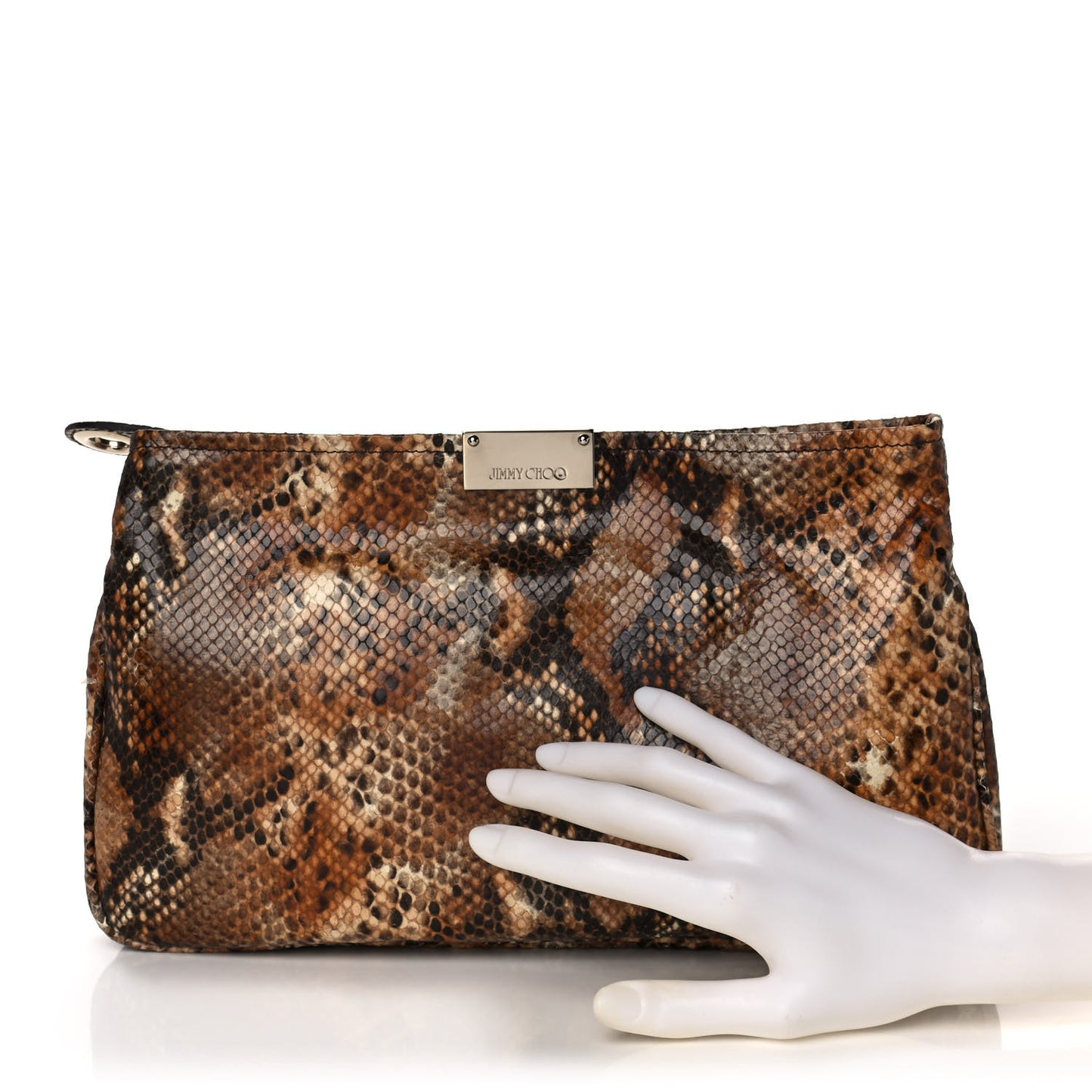 Snakeskin Clutch Brown