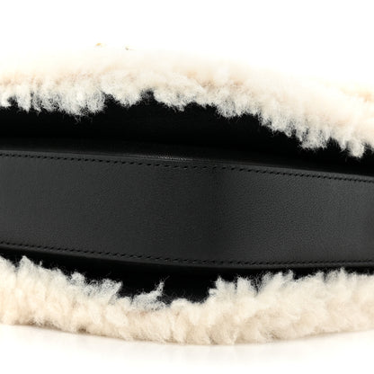 Gucci Sakai Be Green Calfskin Shearling Horsebit 1955 Shoulder Bag Black 10 of 12