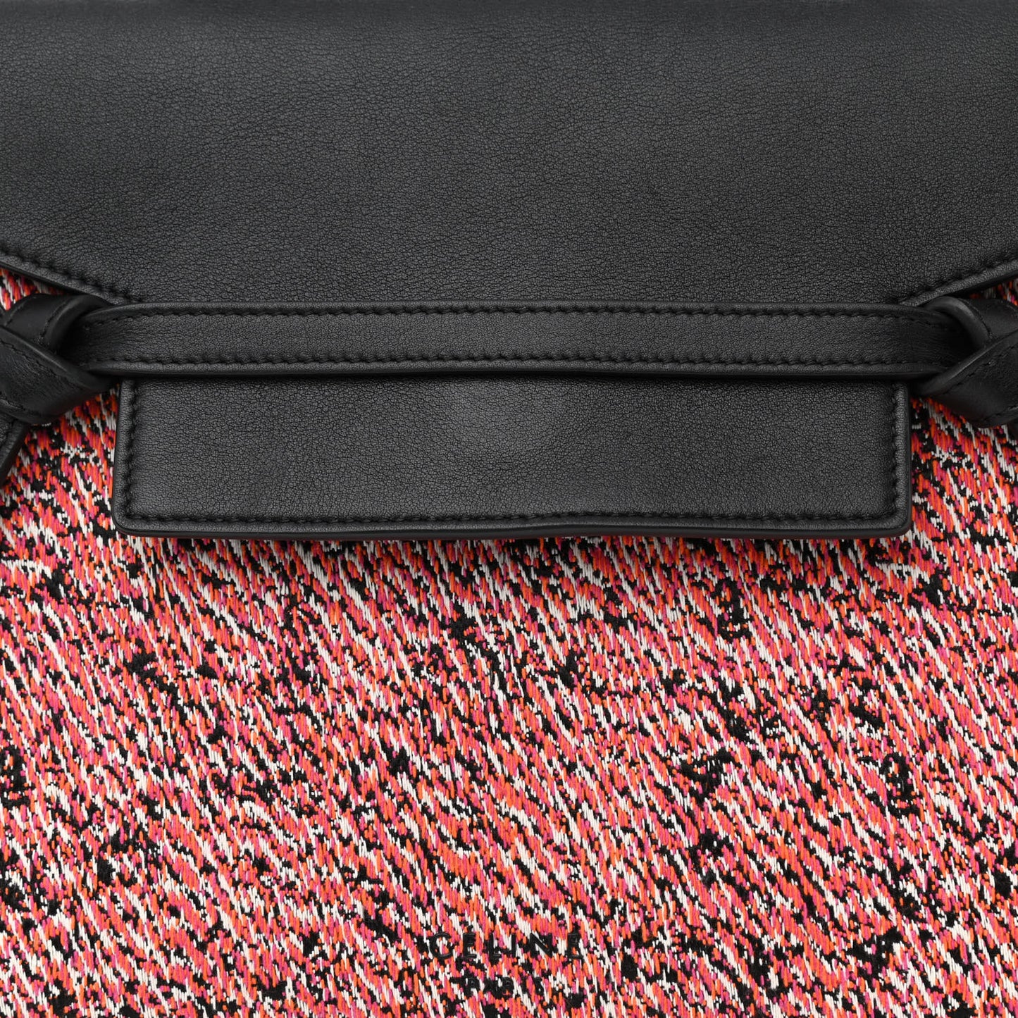 Fuzzy Jacquard Calfskin Micro Belt Bag Red