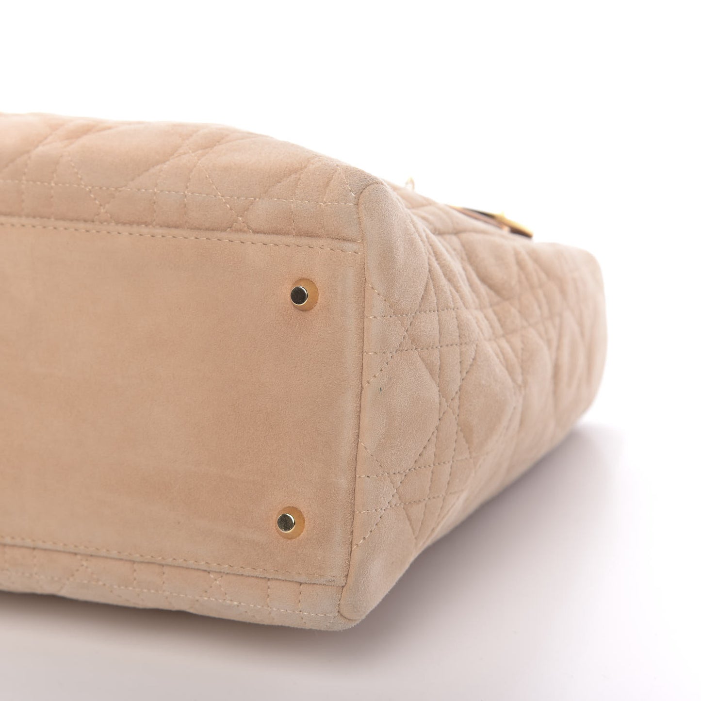 Suede Cannage Medium Lady Dior Beige