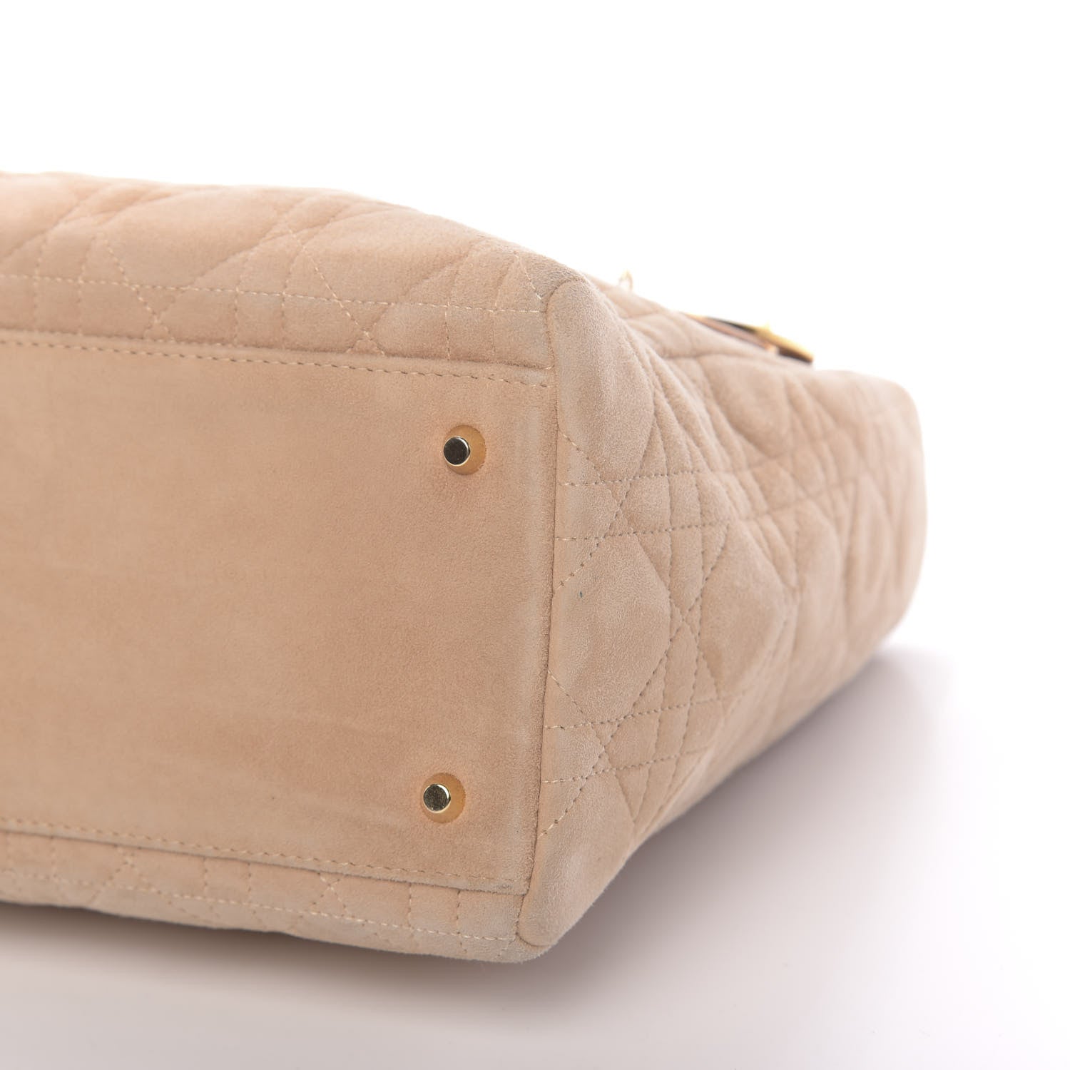 Christian Dior Suede Cannage Medium Lady Dior Beige 18 of 19
