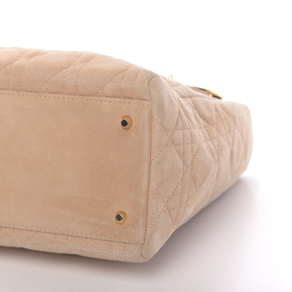 Christian Dior Suede Cannage Medium Lady Dior Beige 18 of 19