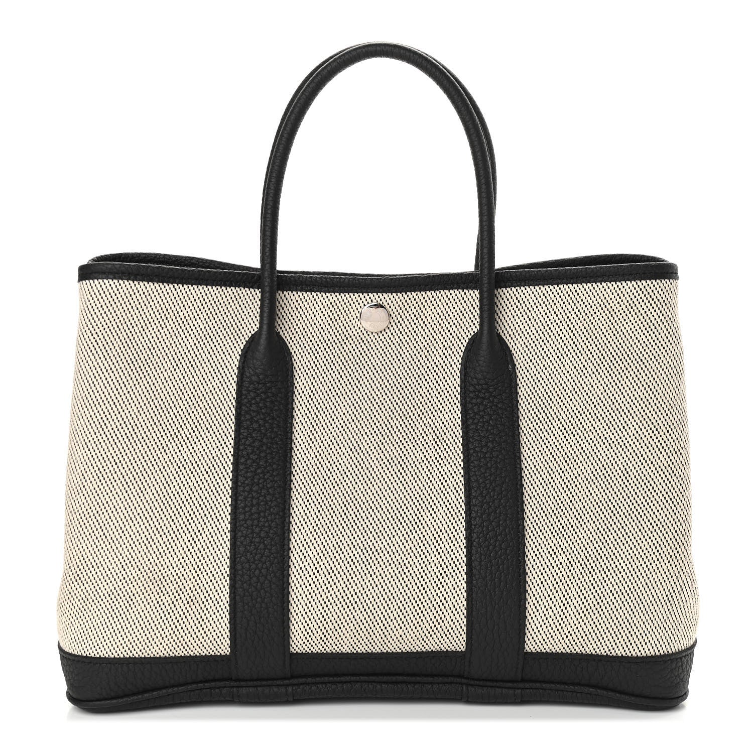 Hermes Twill H Negonda Garden Party 30 TPM Tote Ecru Black 1 of 8