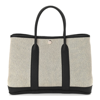 Hermes Twill H Negonda Garden Party 30 TPM Tote Ecru Black 1 of 8