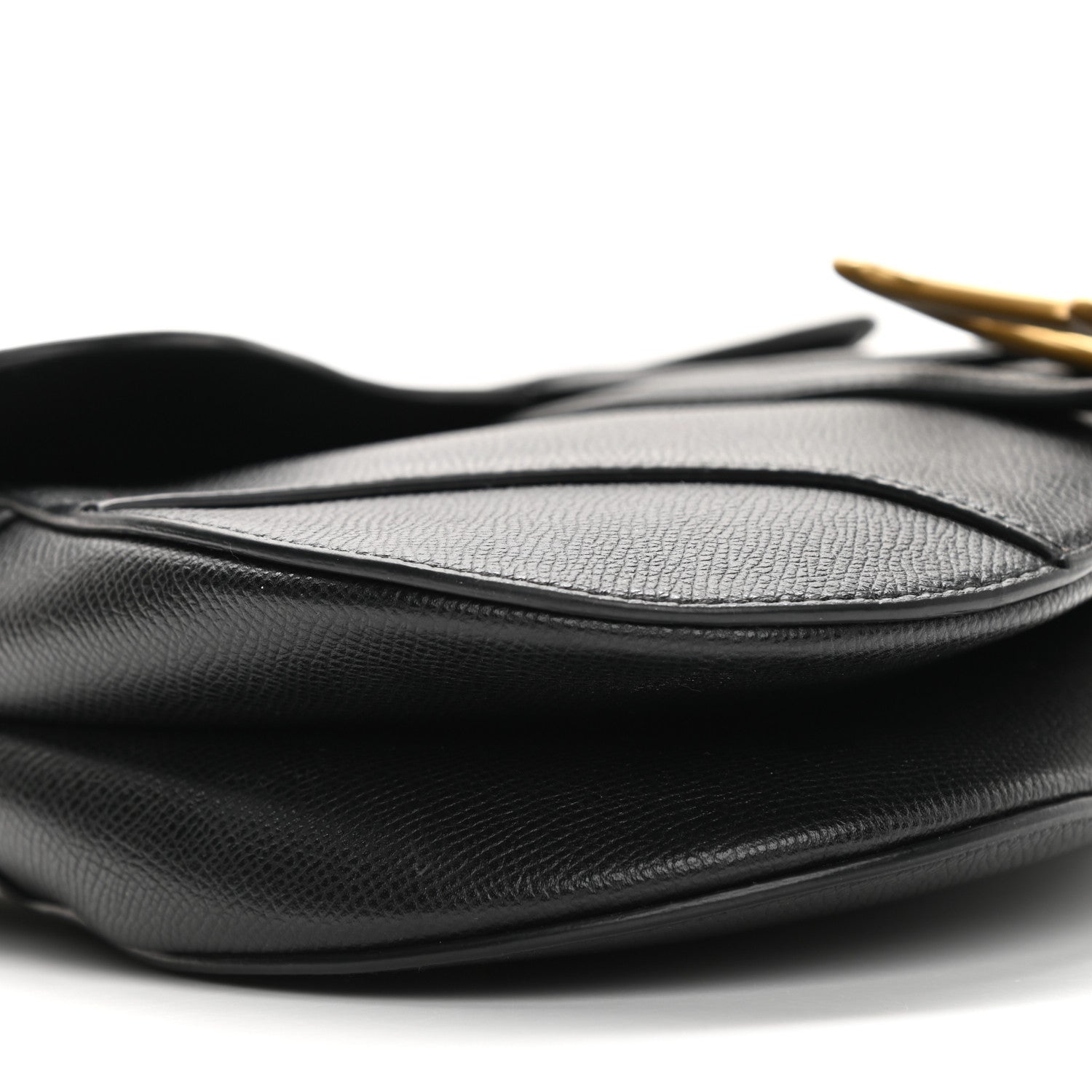 Christian Dior Grained Calfskin Saddle Bag Black 9 of 10