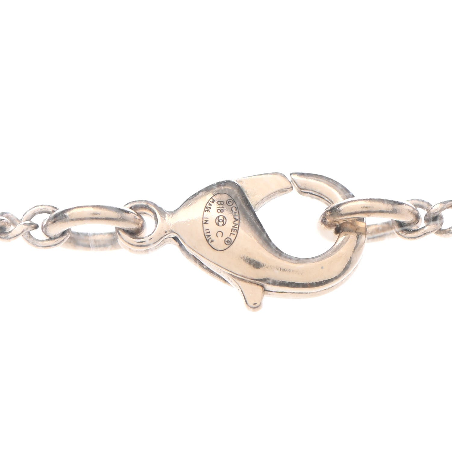 Chanel Baguette Crystal Quilted CC Pendant Necklace Gold 4 of 4