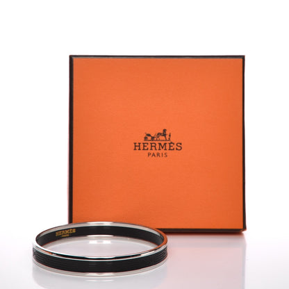 Hermes Enamel Printed Narrow Sellier Bracelet 65 Black 6 of 6