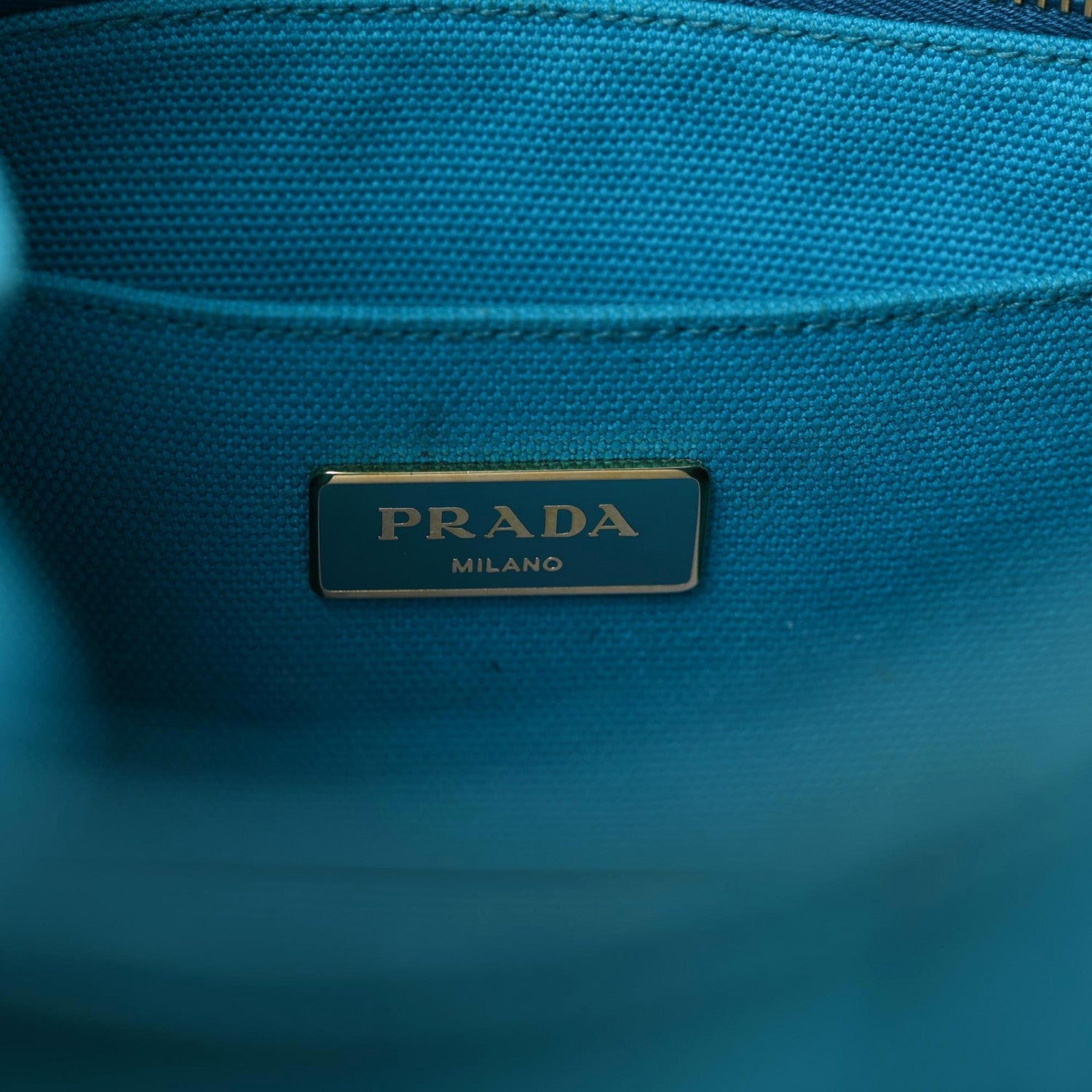 Prada Canapa Small Logo Tote Pavone 7 of 28