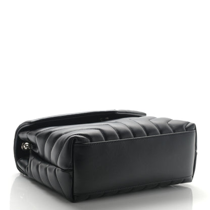 Saint Laurent Calfskin Y Quilted Monogram Small Loulou Chain Satchel Black 4 of 11